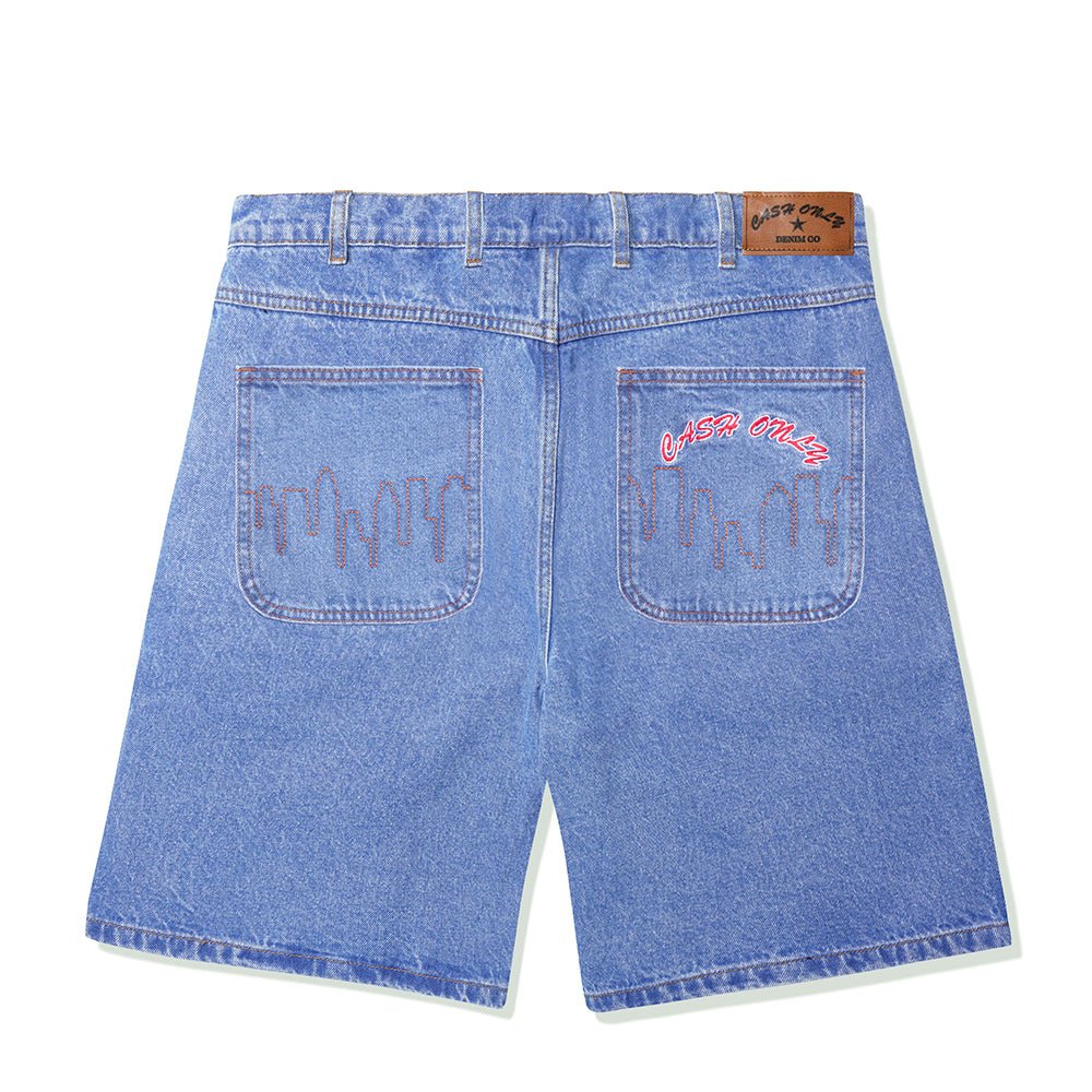 Cash Only Logo Denim Shorts back
