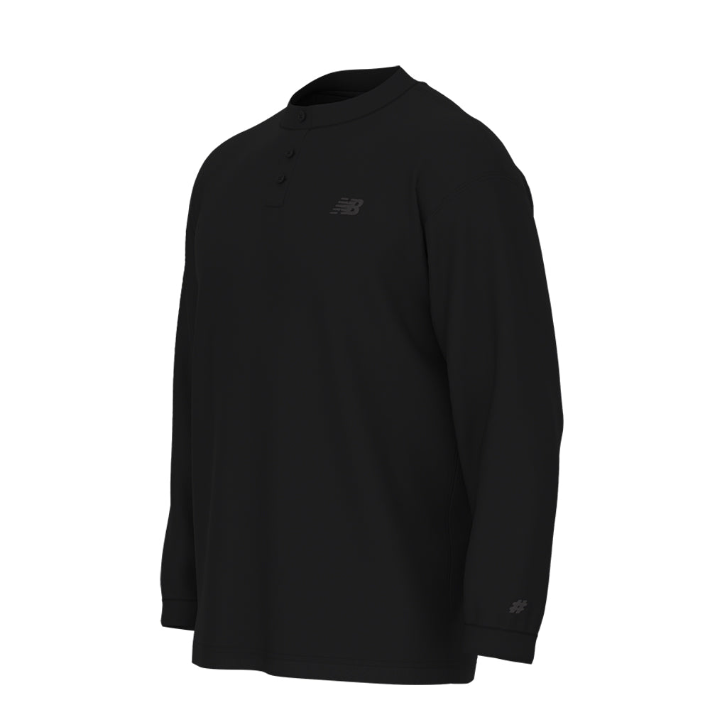 New Balance Numeric Waffle Knit Long Sleeve Henley oblique
