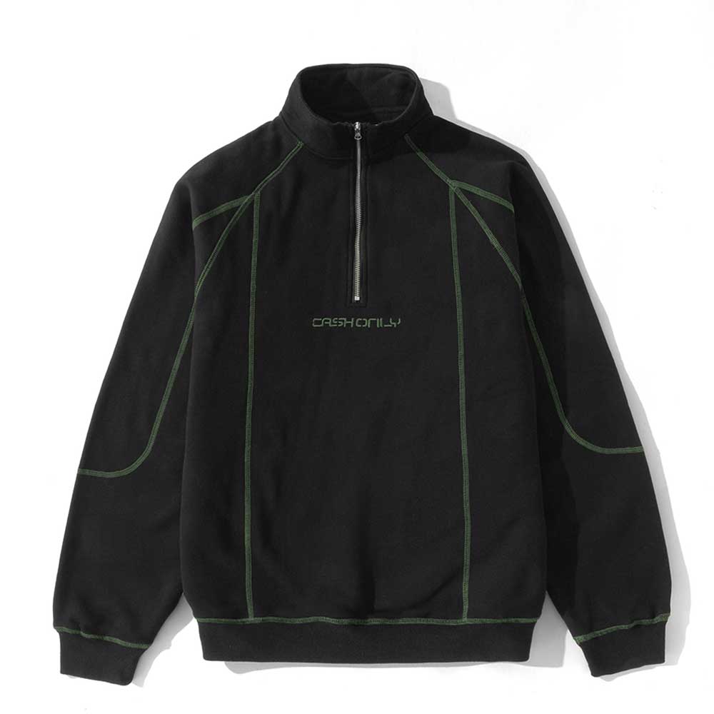 Cash Only Stencil Quarter Zip Sweat