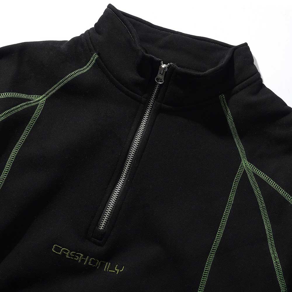 Cash Only Stencil Quarter Zip Sweat detail 2
