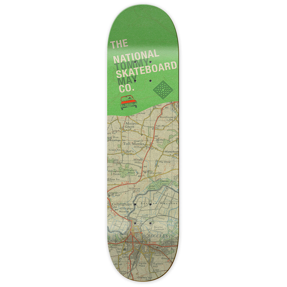 National Skateboard Co Tommy Toft Monks Map deck