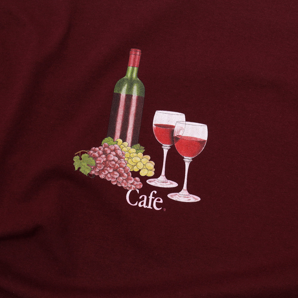 Skateboard Cafe Vino T-Shirt Burgundy close