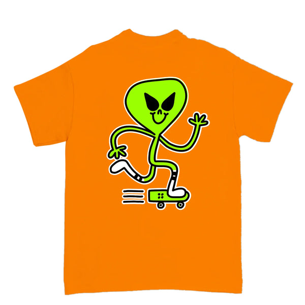 Blast Skates Alien Mascot T-shirt back