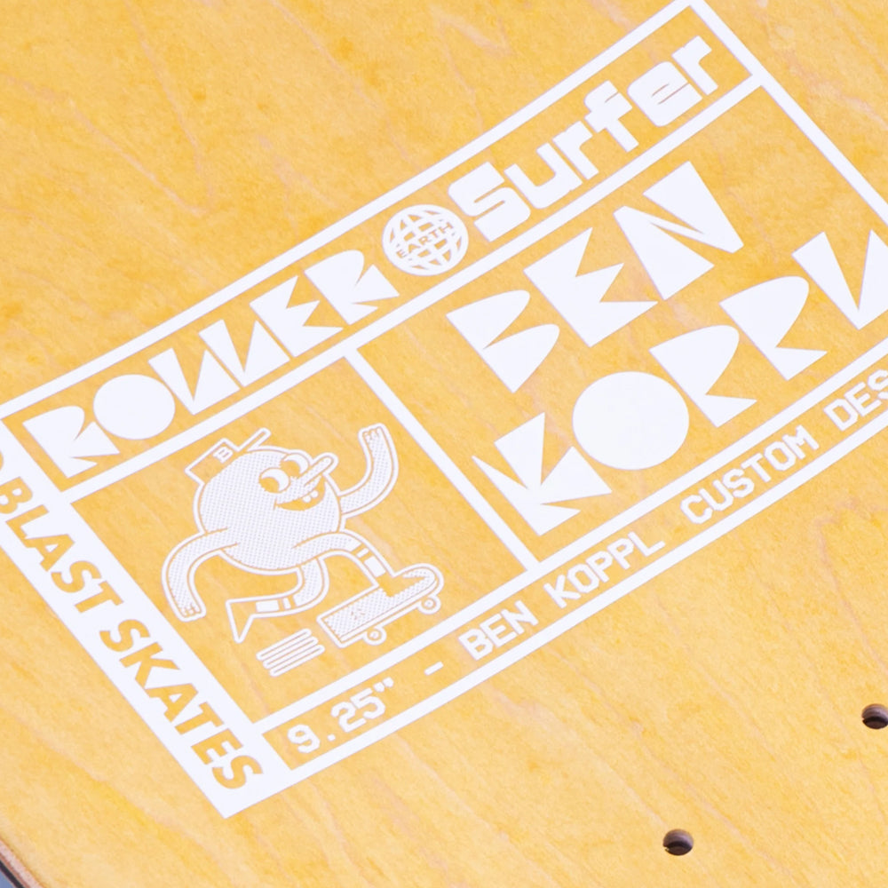 Blast Skates Koppl Roller Earth Surfer deck top graphic