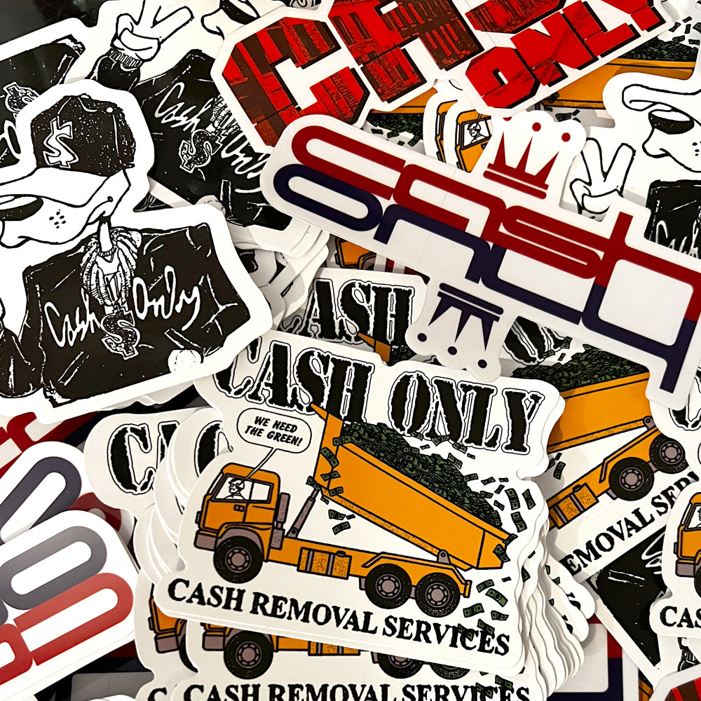 free cash only stickers