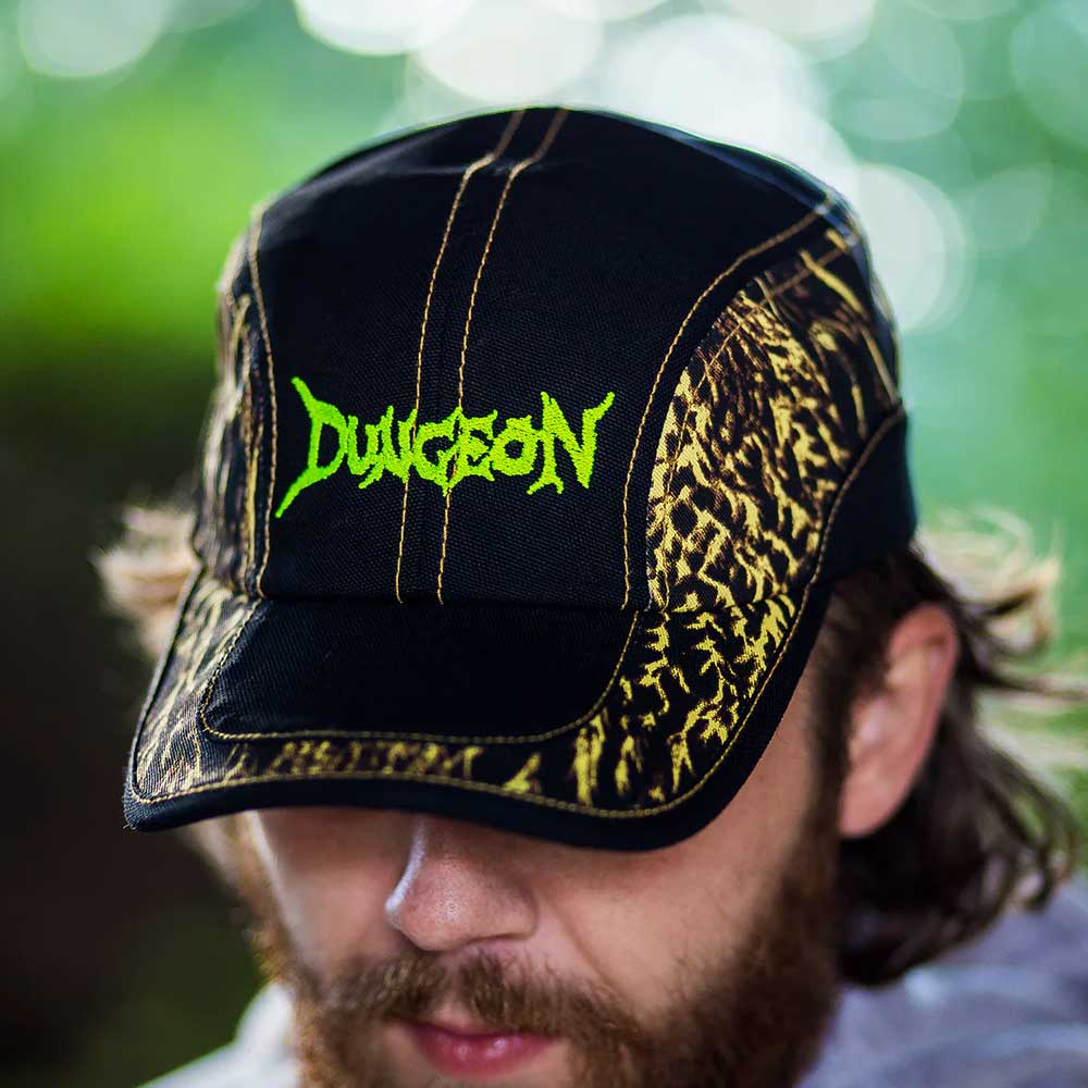 Dungeon Scrawl Logo Camo Swirl Canvas cap model