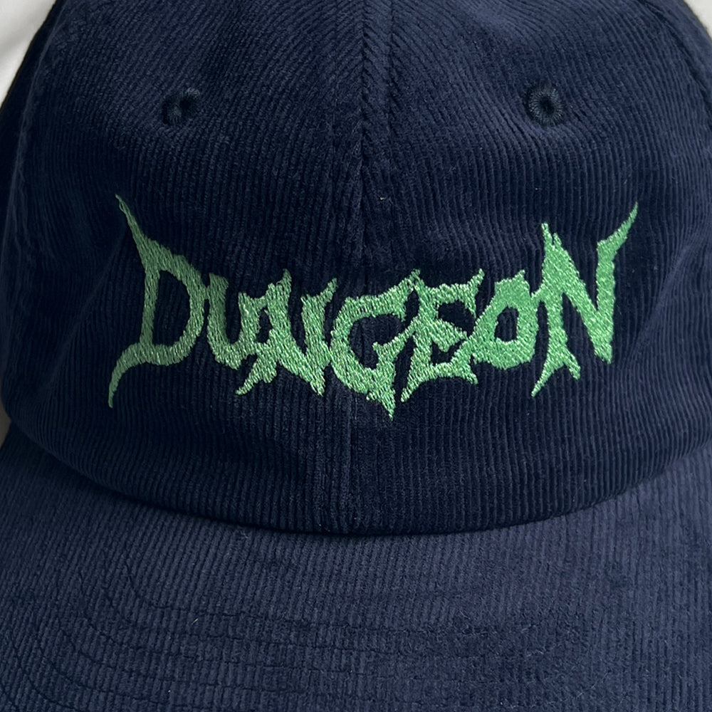 Dungeon Logo Cord Cap Navy green detail