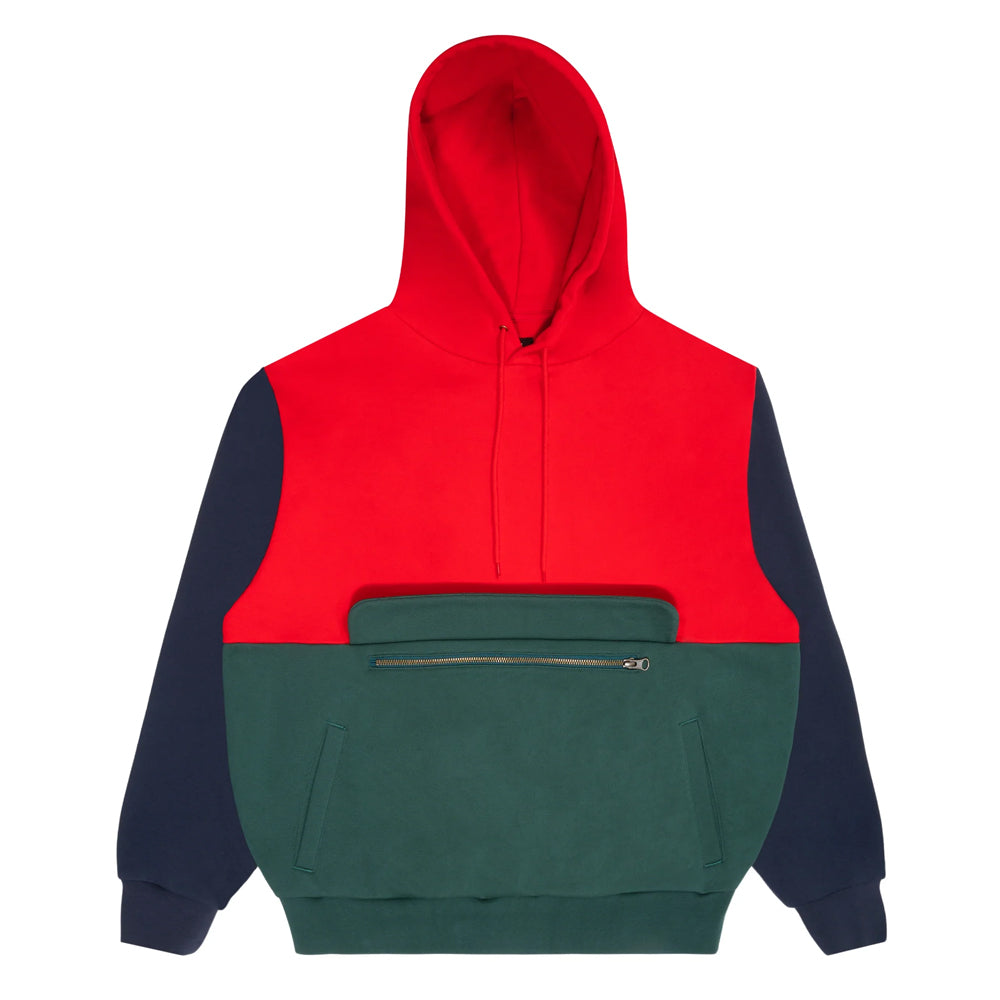Sci-Fi Fantasy Colorblocked hoodie red green flap