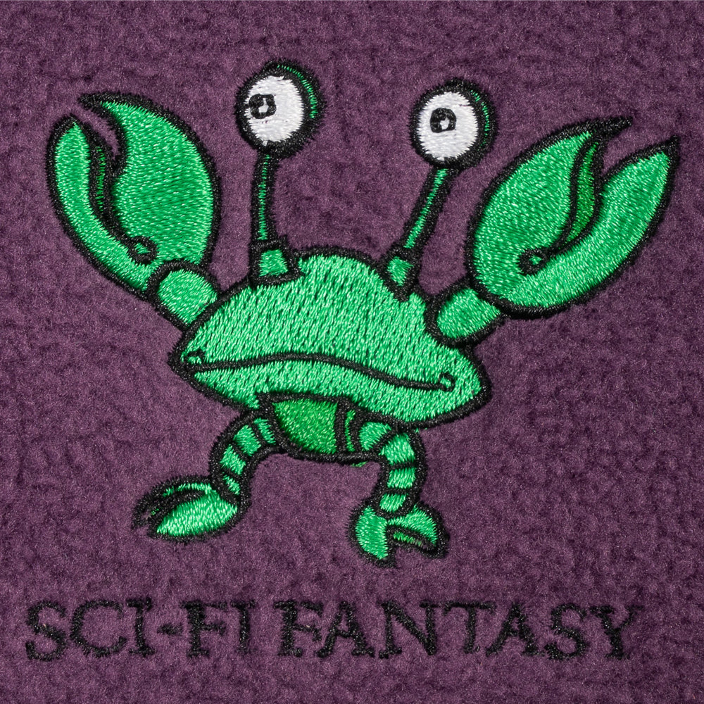 Sci-Fi Fantasy Crab quarter zip fleece detail