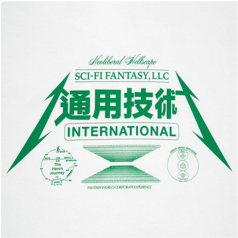 Sci-Fi Fantasy Neoliberal T-Shirt white back detail