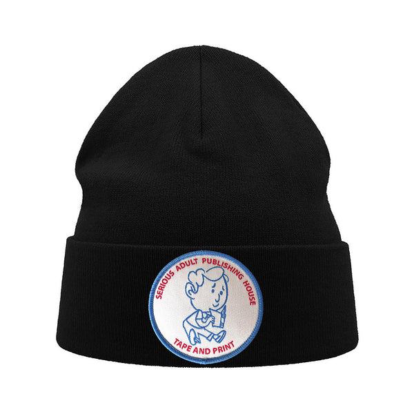 Serious Adult Tape And Print Beanie