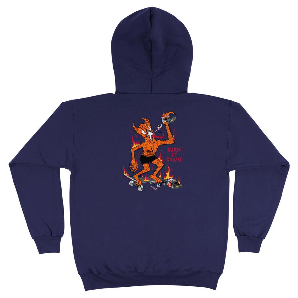 Thrasher Magazine Burn It Down hooded sweatshirt back