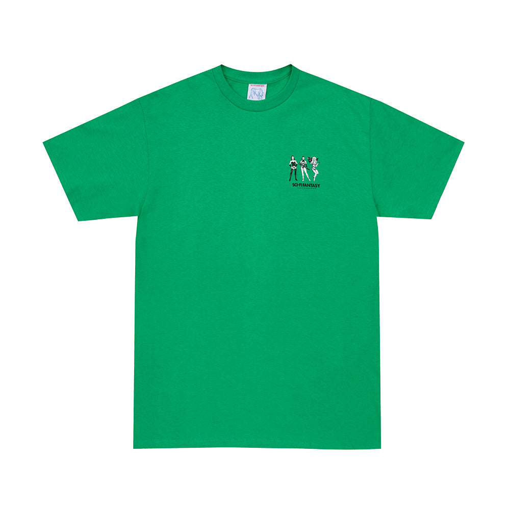 Sci-Fi Fantasy Macho Girls T-Shirt green front