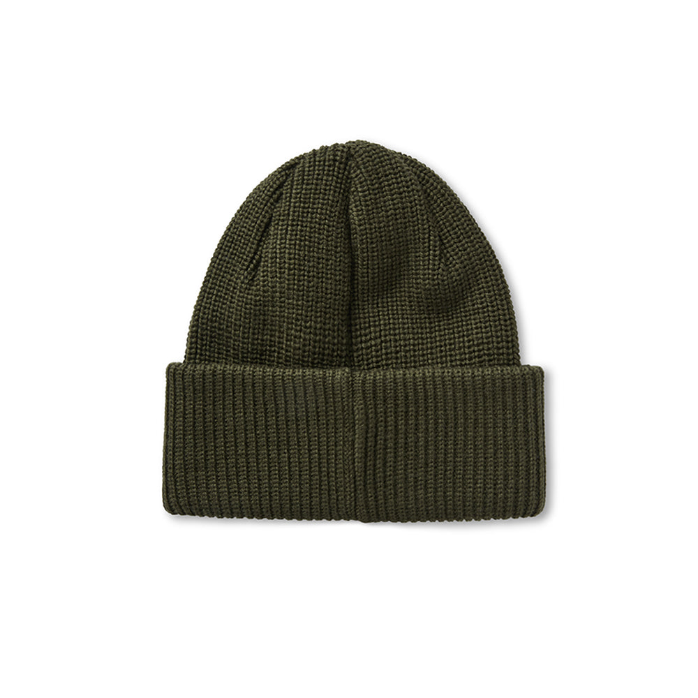 Polar Earthquake Merino Beanie Army Green Back