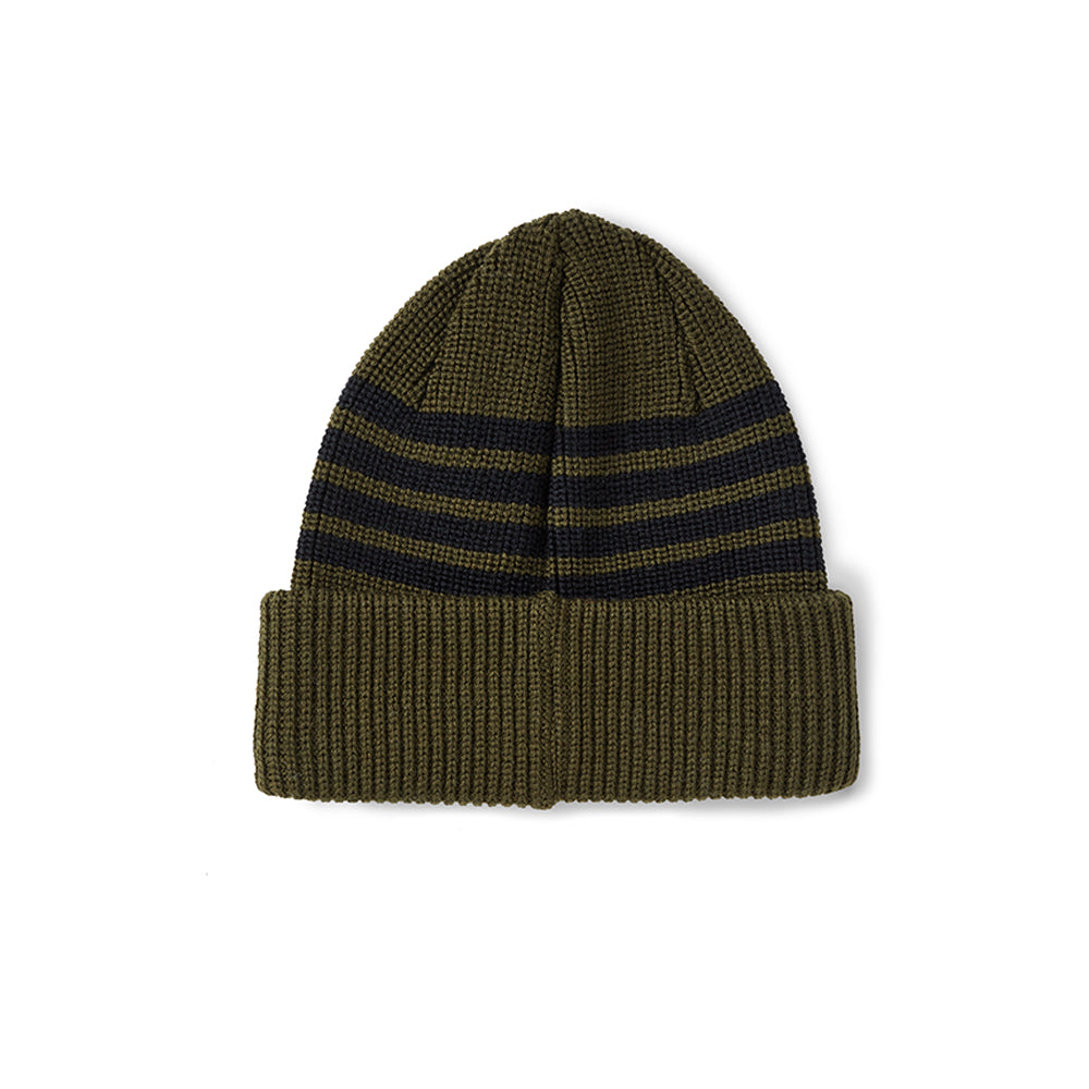 Polar Stripe Merino Beanie Army Green back