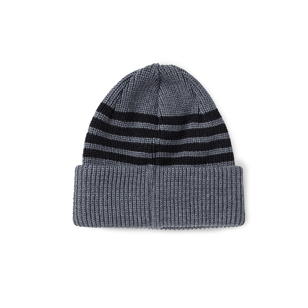 Stripe Merino Beanie Grey Back