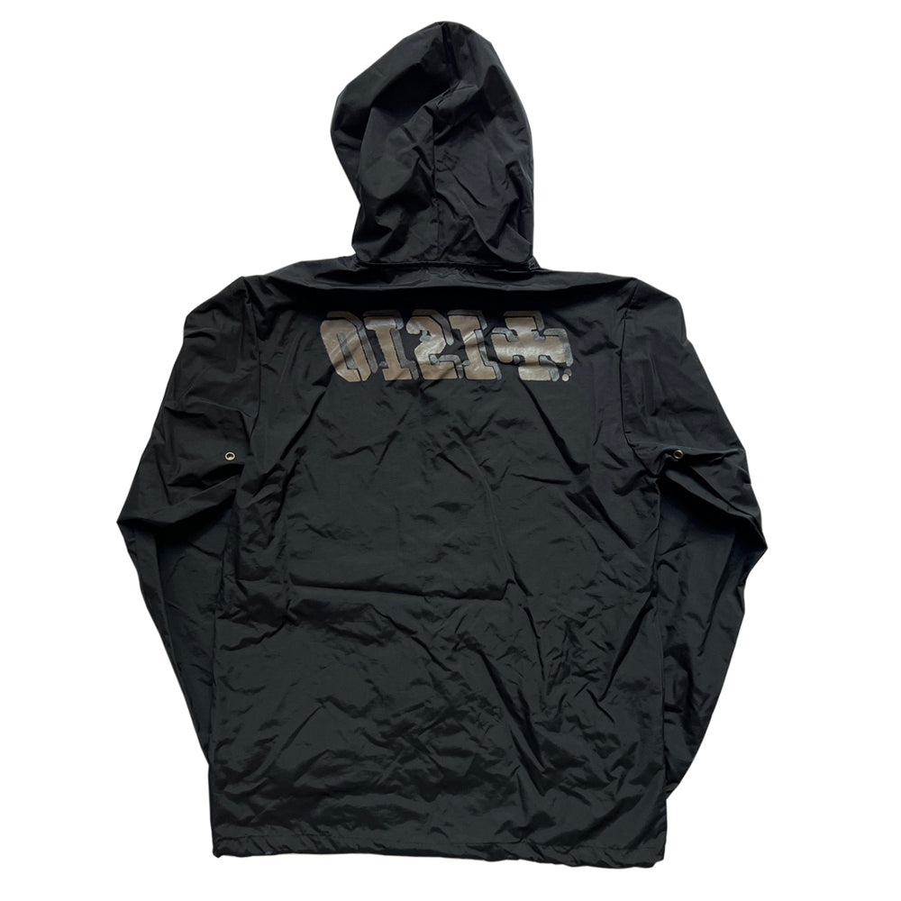 Ideal 0121 Stencil hooded coach jacket black back