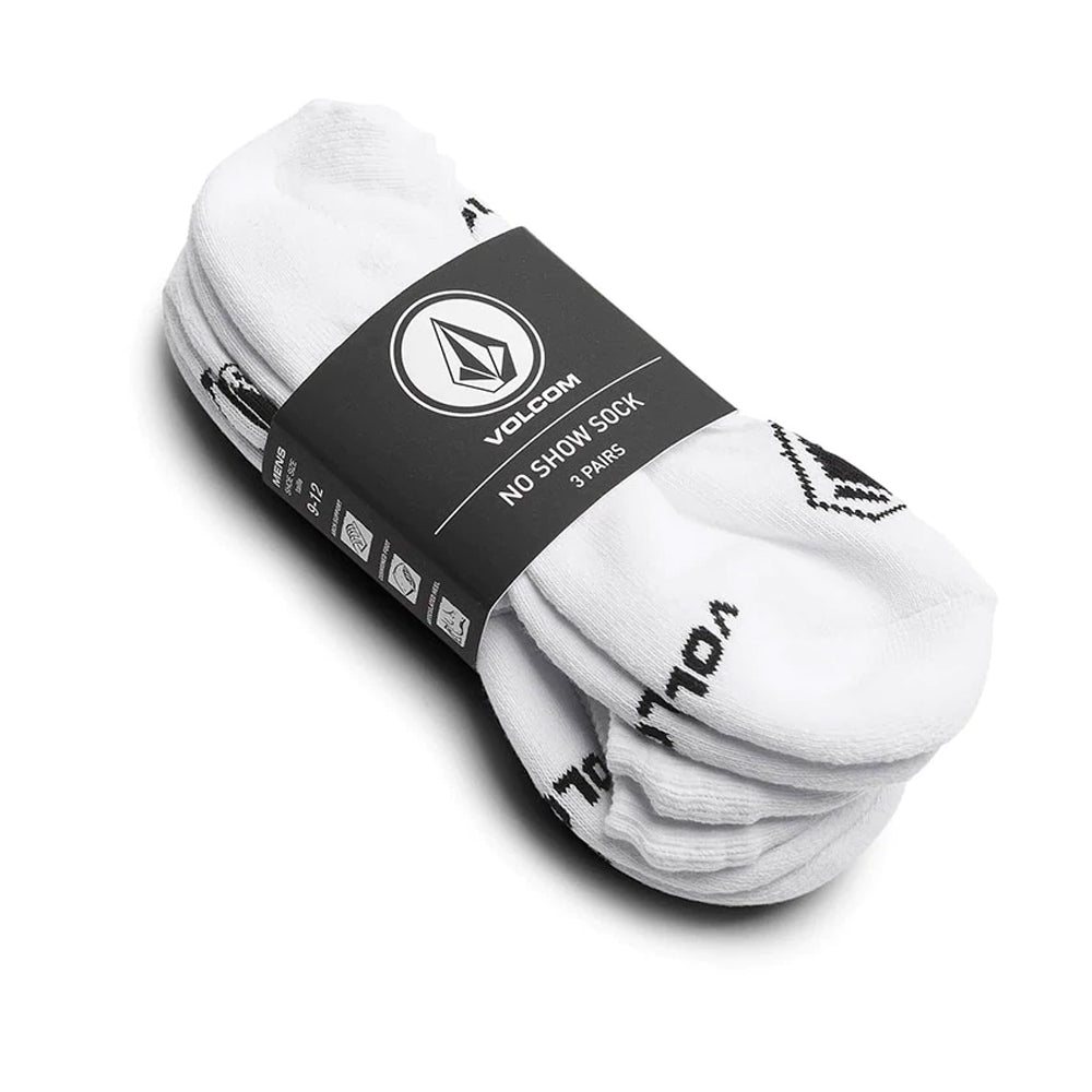 Volcom Stone No Show 3 Pack Socks white pack