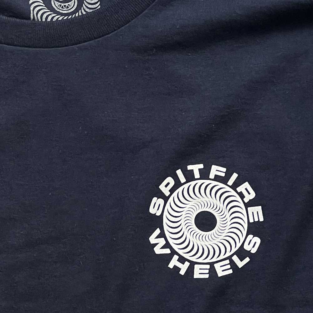 Spitfire Wheels Classic 87 Fill Long Sleeve T-Shirt navy front detail