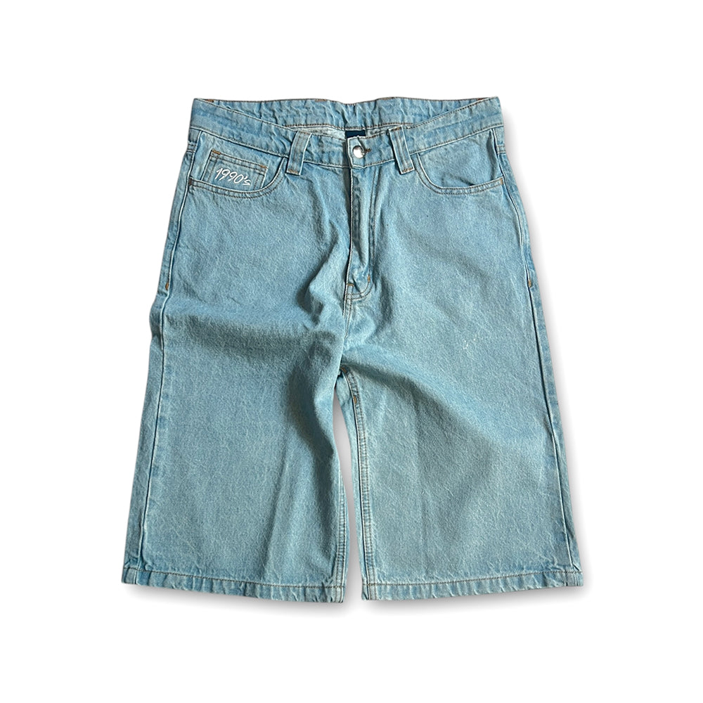 1990s Jeans Jorts Washed Light Blue