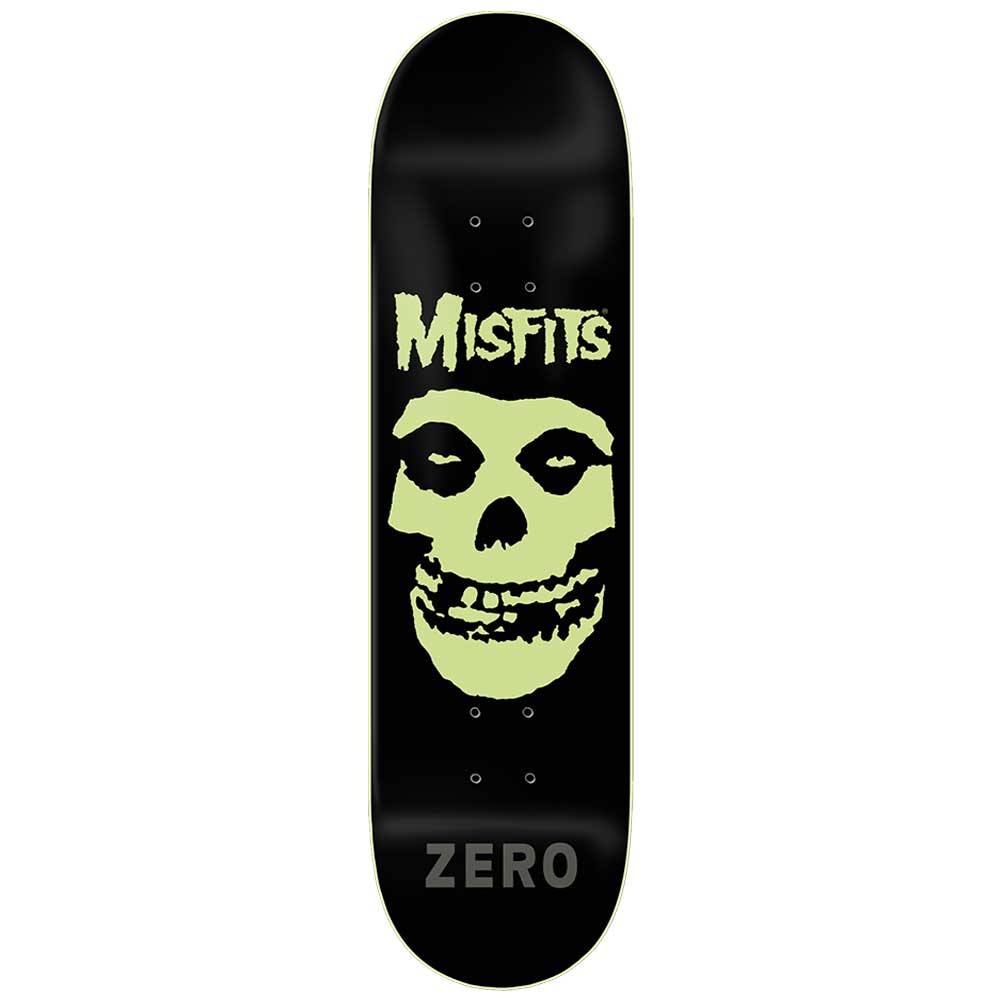 Zero Skateboards X Misfits Fiend Skull GITD Deck 8.25