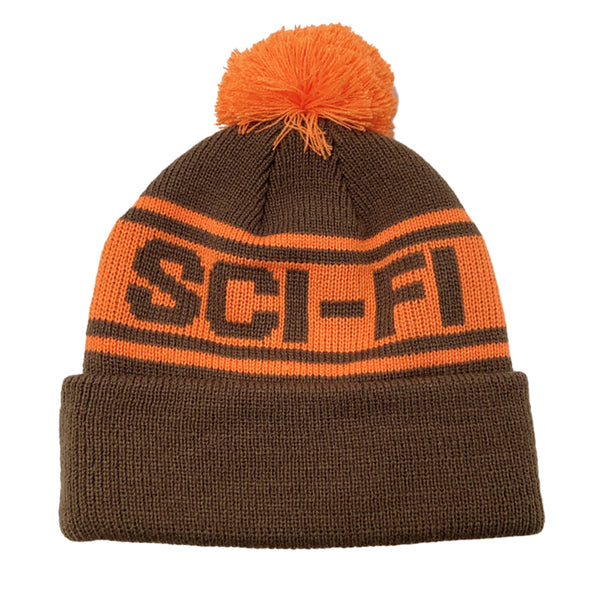 Sci Fi Fantasy Pom Beanie Brown / orange