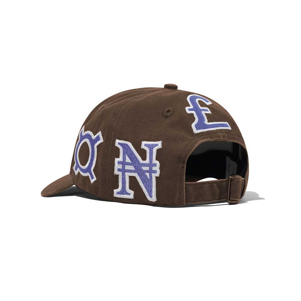 Cash Only Currency 6 panel cap brown