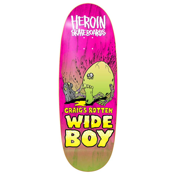 Heroin Skateboards Craigs Questions Rotten Wide Boy Egg Deck 10.75