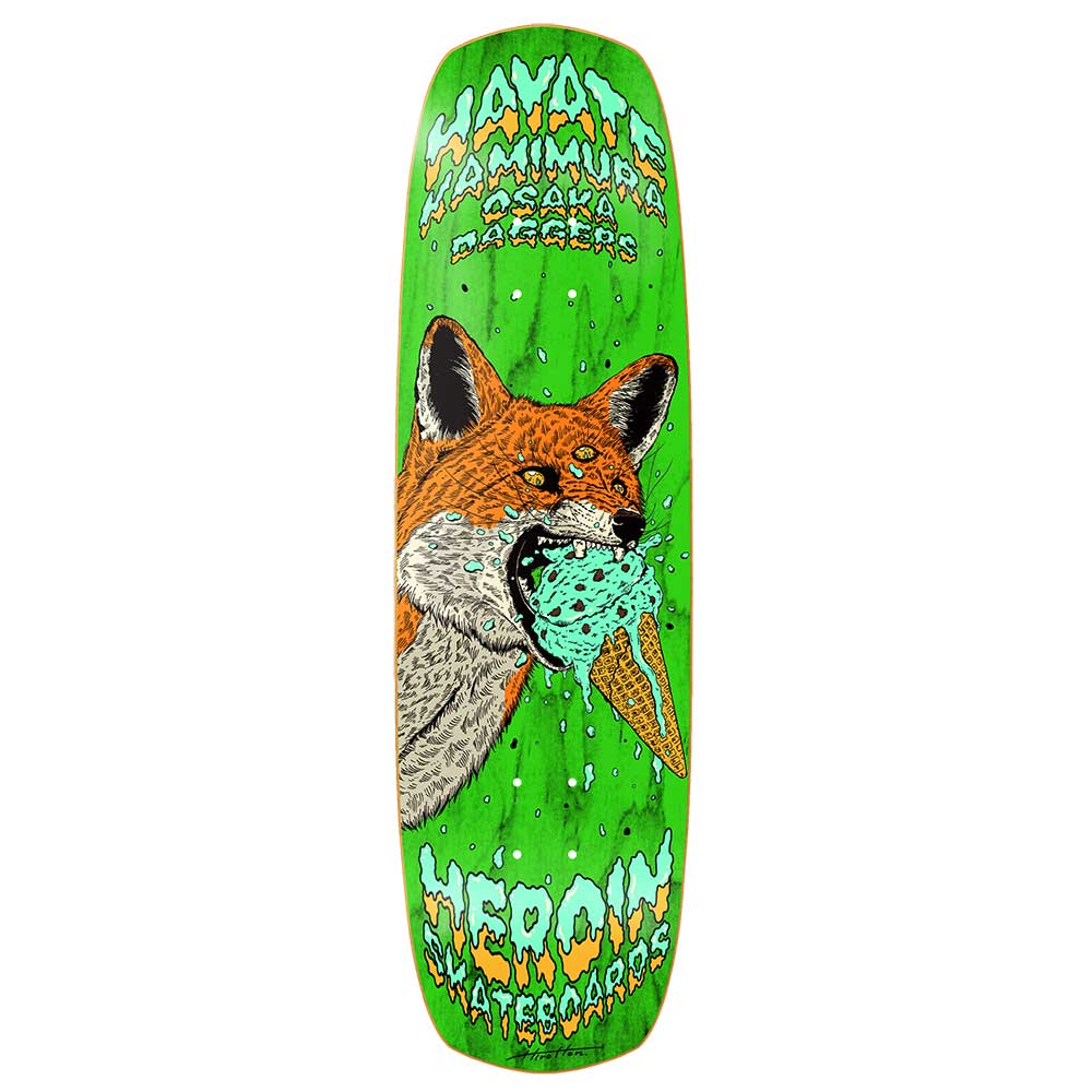 Heroin Skateboards Hayate Fox Shovel Deck 8.88