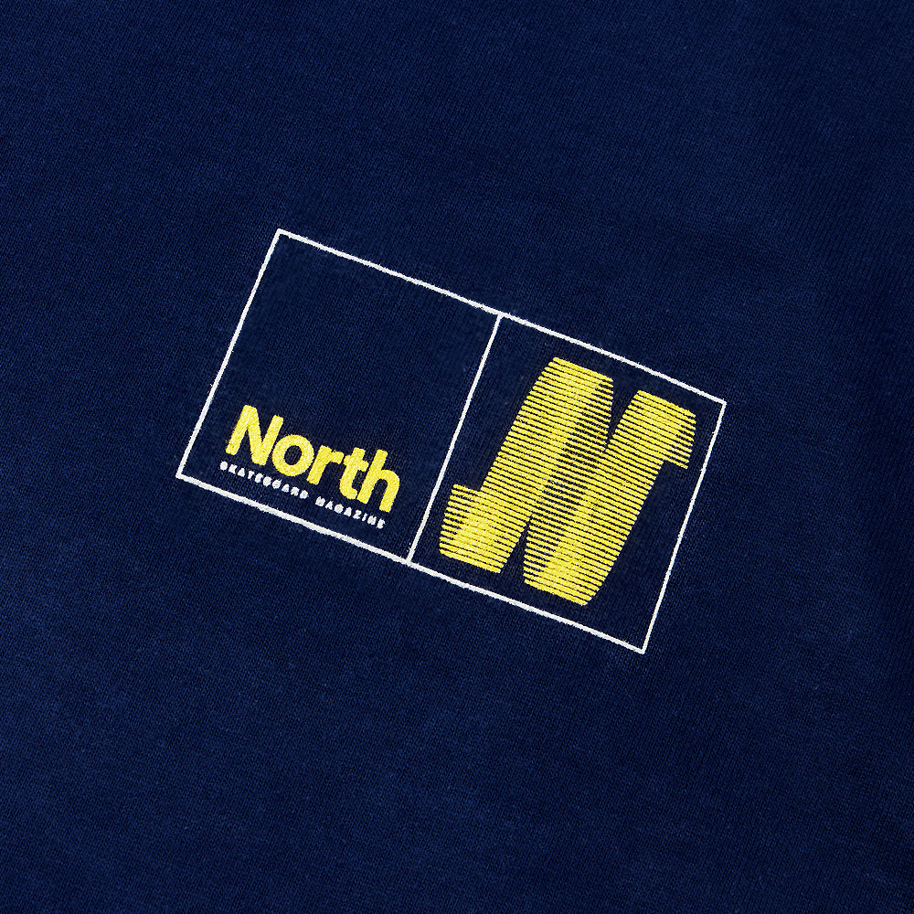 North Skateboard Magazine N Logo T-Shirt navy detail