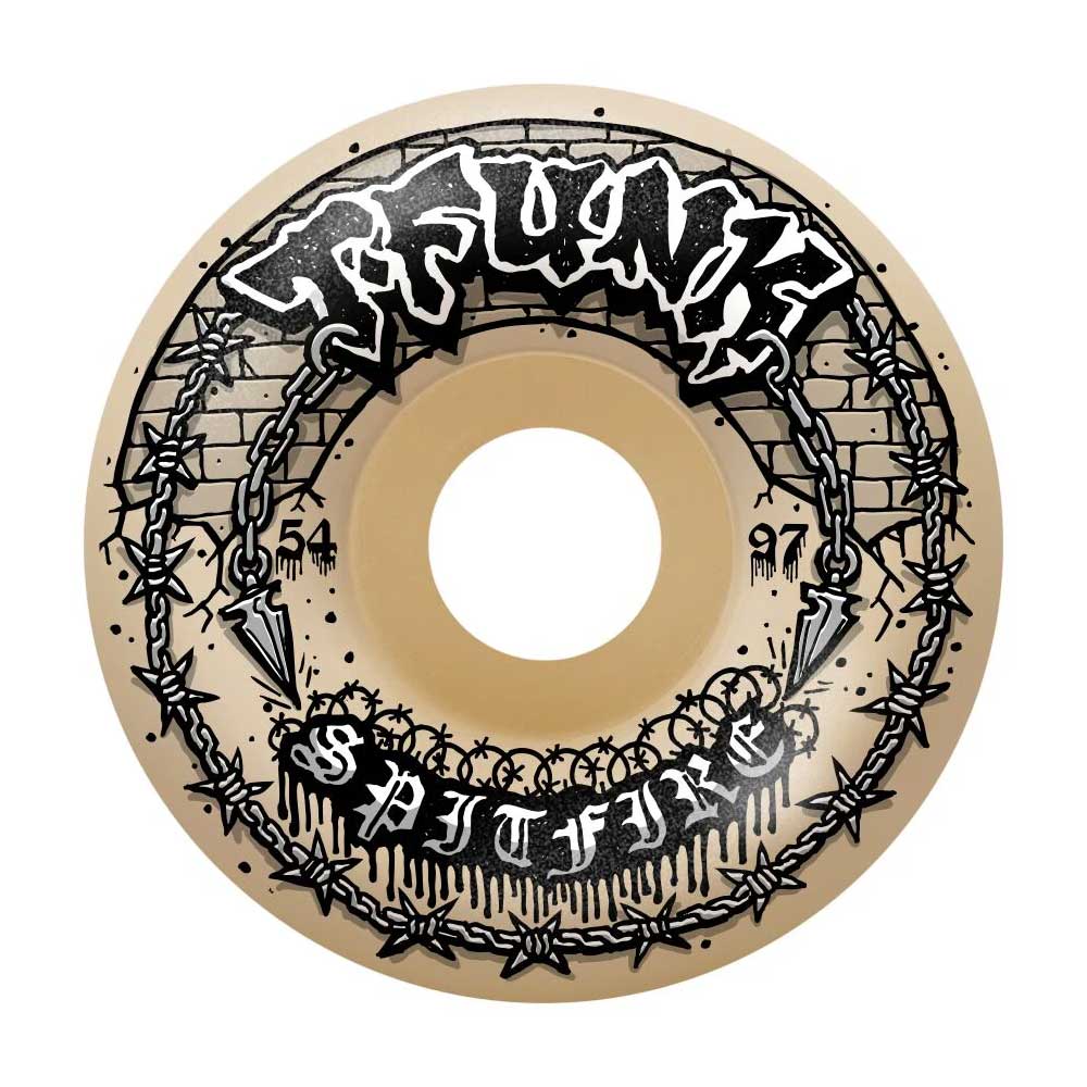 Spitfire Wheels T-Funk Raw Formula Four Radial Full Wheels 97a 54mm