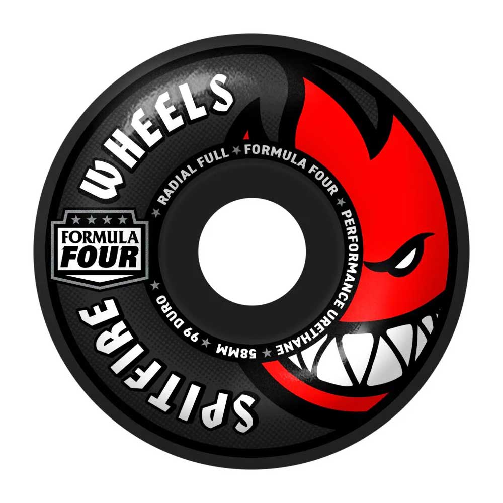 Spitfire Wheels Formula Four Radial Full Wheels 99a 58mm Black