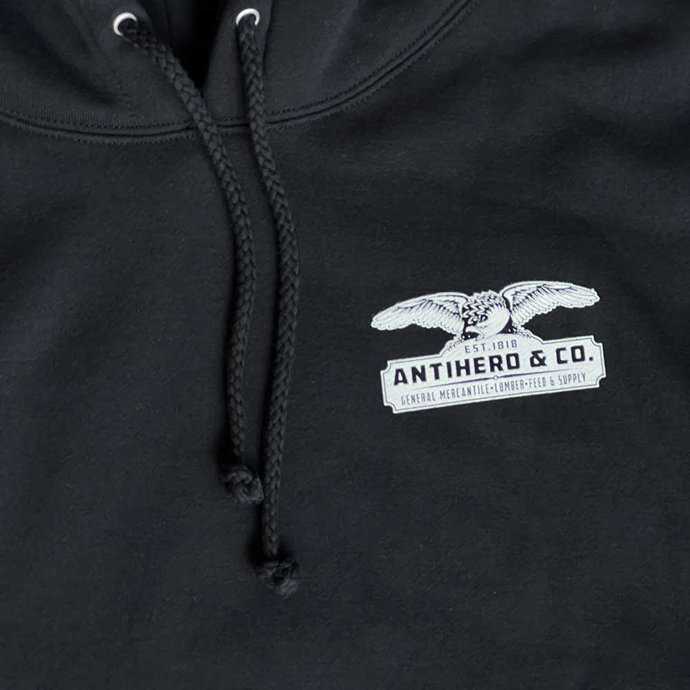 Anti Hero Pigeon Mash Hoodie Navy front detail