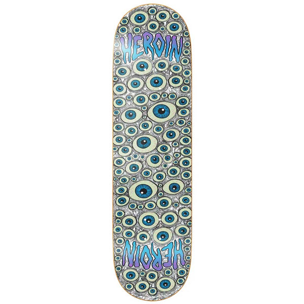 Heroin Skateboards Eyes Holographic Symmetrical deck 8.5