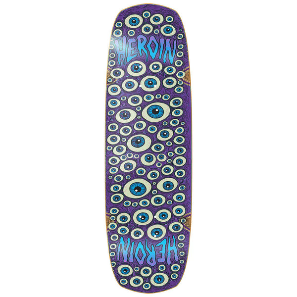Heroin Skateboards Seeing Double Shovel Twin Tip deck 9.5 purple
