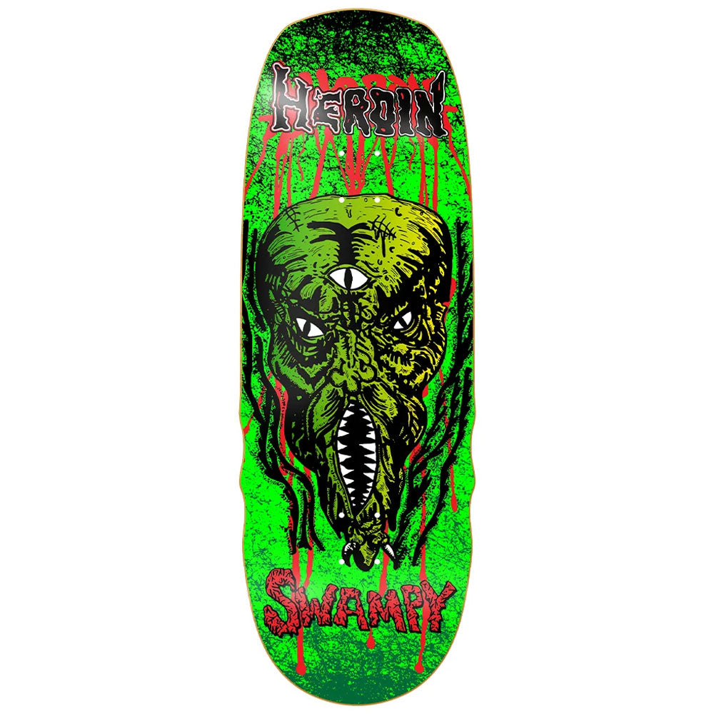 Heroin Skateboards Swampy Knock Offs 2 Slime Face deck