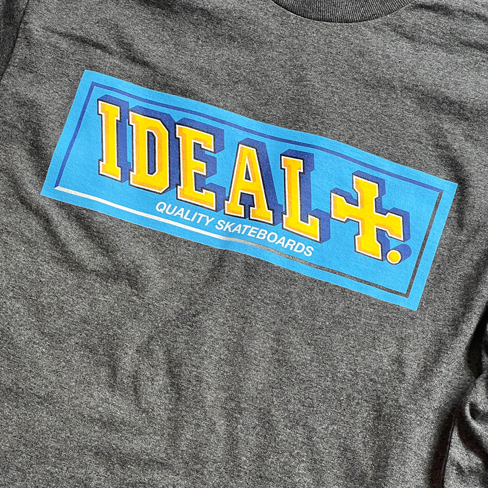 Ideal Skateboards Papers Long Sleeve T-Shirt Charcoal Grey detail