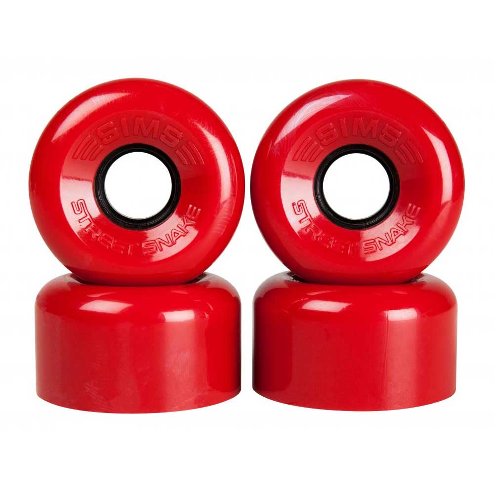 Sims Street Snake Quad Skate Wheels Red 78a 62mm red
