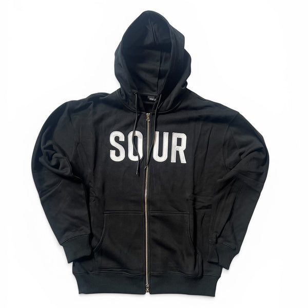 Sour Skateboards Army Logo zip hood black
