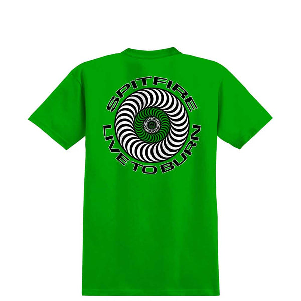 Spitfire Wheels Live To Burn Classic T-shirt green back
