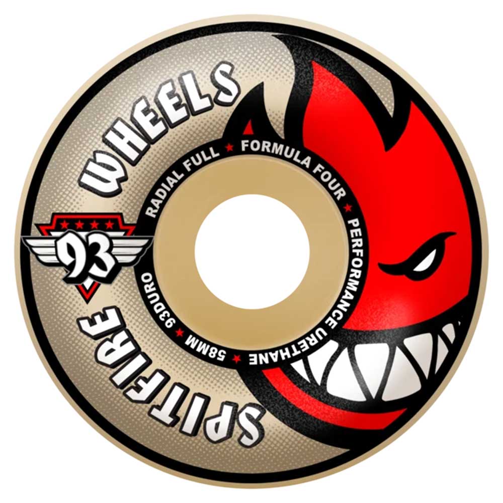 Spitfire Wheels Soft Slider Formula Four Radial Full Wheels 93a 58mm
