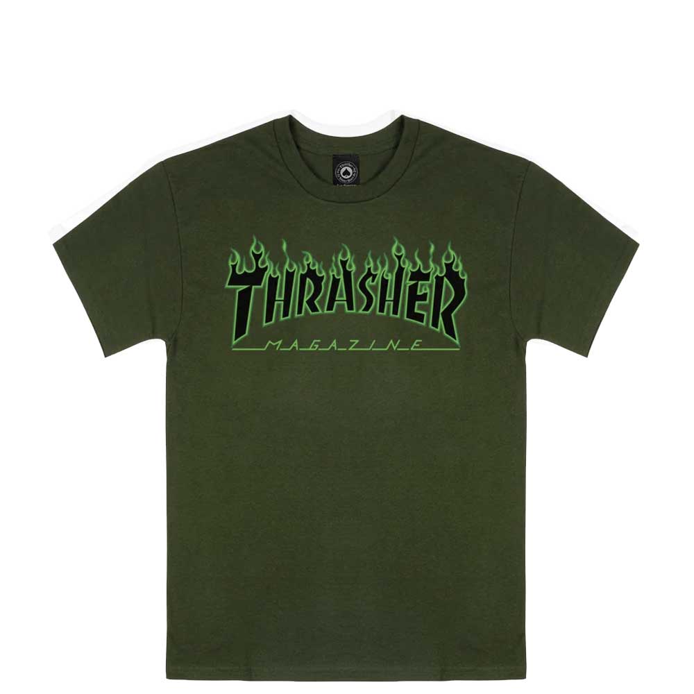 Thrasher Magazine Flame T-Shirt green