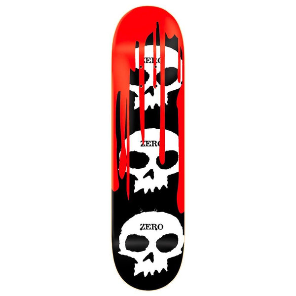 Zero Skateboards 3 Skull Blood Deck 8.375