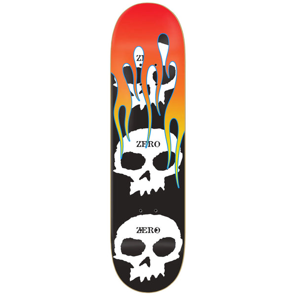 Zero Skateboards 3 Skull Flames Deck 8.5