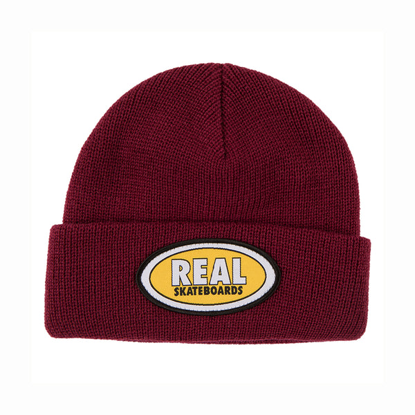 Real Skateboards Oval Cuff Beanie Burgundy