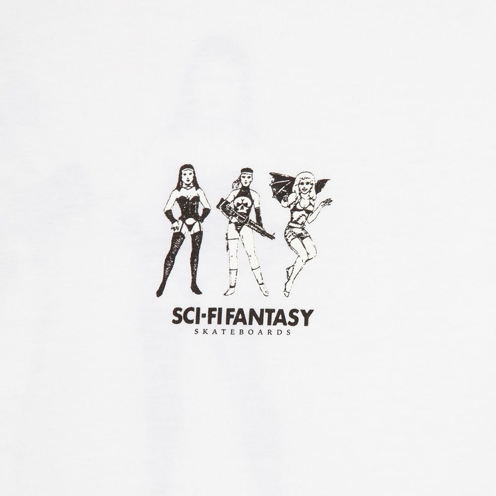 Sci Fi Fantasy Macho Girls T-Shirt white