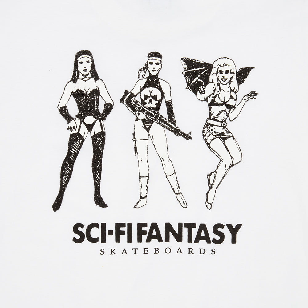 Sci Fi Fantasy Macho Girls T-Shirt white detail