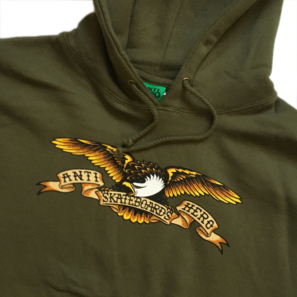 Anti Hero Classic Eagle Hooded Sweatshirt army detail