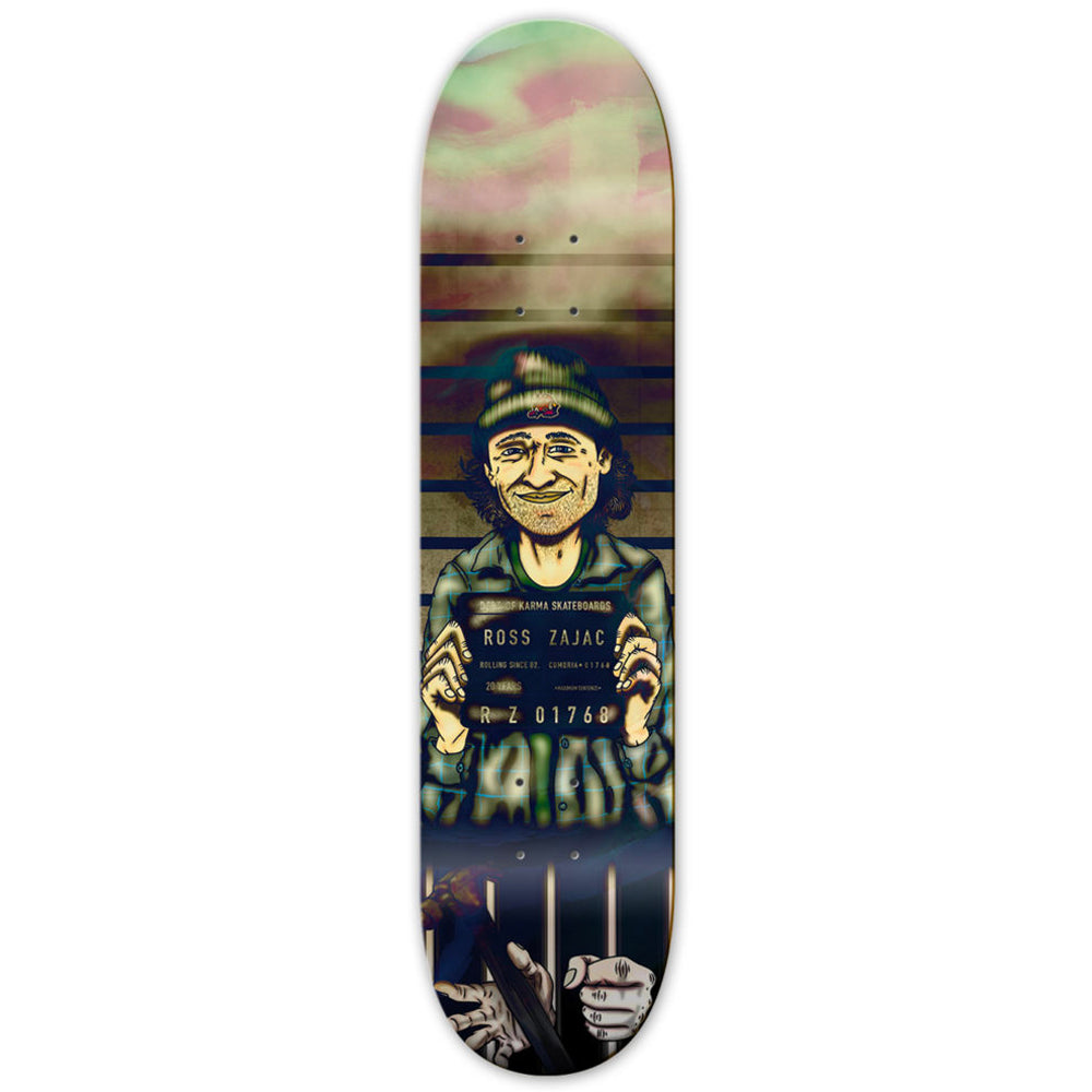 Karma Skateboards Ross Zajac Mugshot Deck. 8" wide