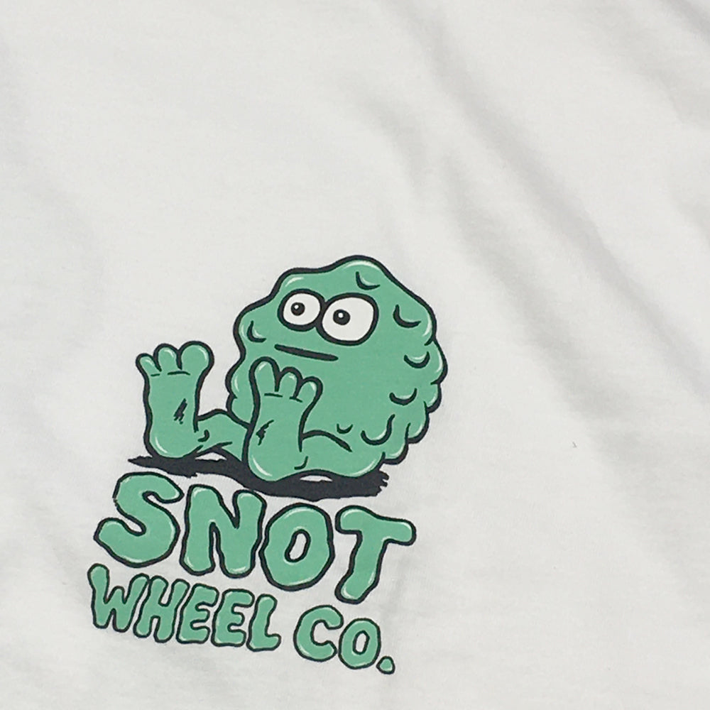 Snot Wheels Booger Logo T-shirt white detail